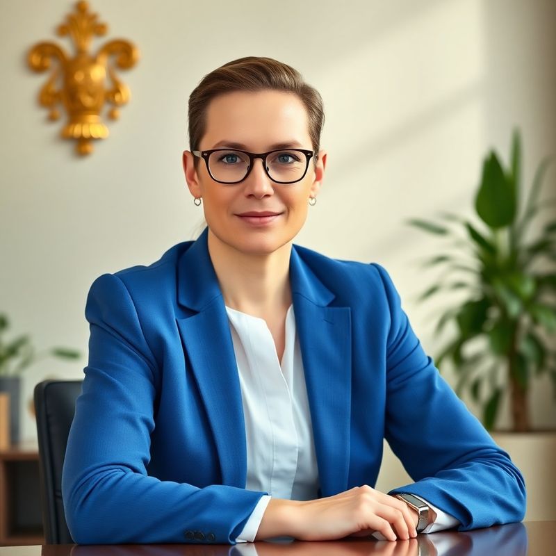 Portrét sebavedomého finančného poradcu v azúrovom saku